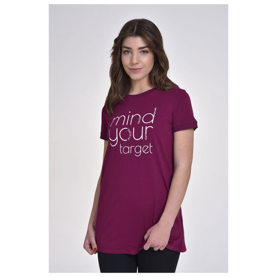 Target Γυναικεία κοντομάνικη μπλούζα Long T-Shirt Single Jersey "Mind"